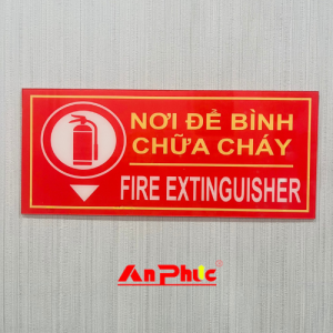 Bảng hiệu nơi để bình chữa cháy mica