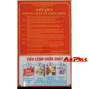 Bảng nội quy và tiêu lệnh chữa cháy