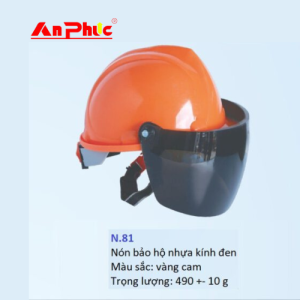 Nón bảo hộ hàn nhựa kính đen N.81